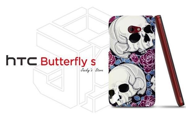 【傑克小舖】客製化 HTC Butterfly S 901e 蝴蝶S 背蓋 保護殼 手機殼 彩繪 美式 塗鴉 變形蟲 玫瑰 骷髏 rock n roll 搖滾 樂團