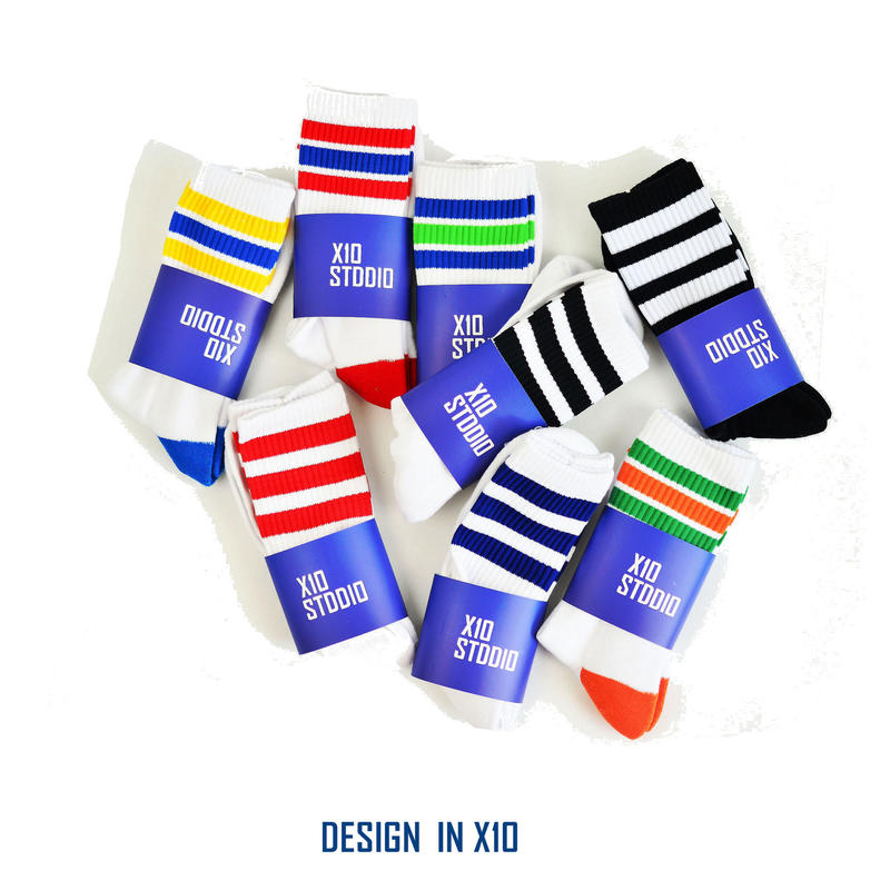  2019  台灣製  Cotton sock   八色  毛巾底  滑板襪 中筒襪 透氣  條紋  重磅