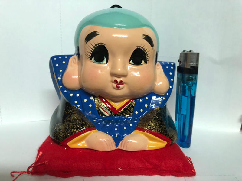 「寶貝對不起」日本福助 福神 存錢筒 存錢桶 有封底 手工彩繪