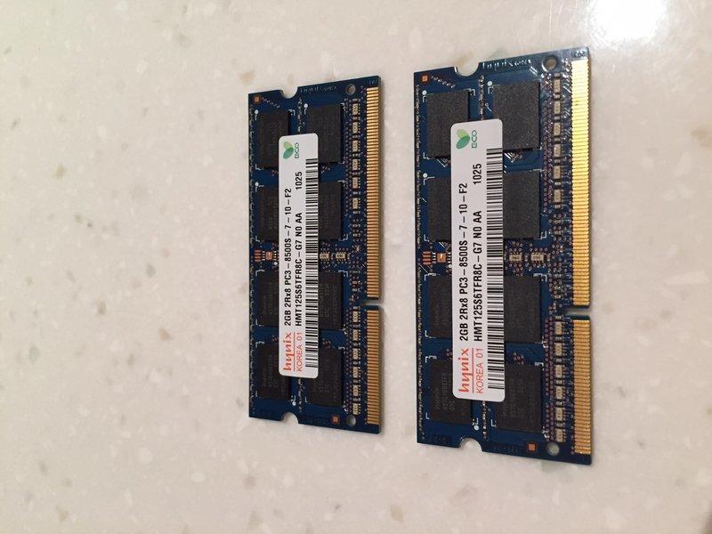 Apple筆電原廠專用Hynix DDR3-1066 2Gx2