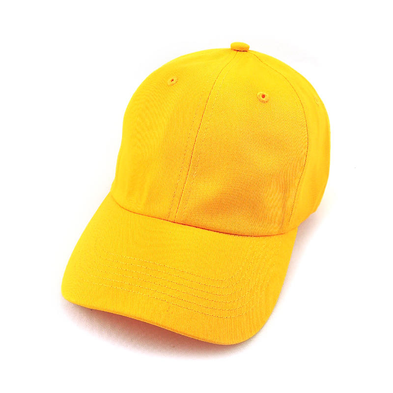 ☆二鹿帽飾☆(經典空白老帽) 抗UV 休閒球帽/流行棒球帽/ 廚師帽/ 短帽簷7.5cm-台灣製-黃色