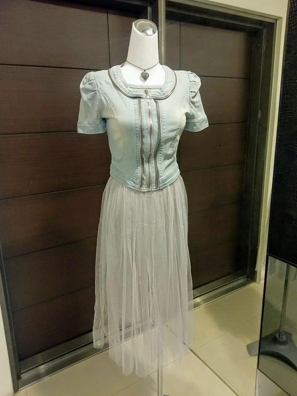 琳達購物中心-實品拍攝-莫代爾灰色背心紗裙洋裝