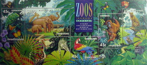 紫晶城 國外郵票 澳大利亞瀕臨絕種動物1994