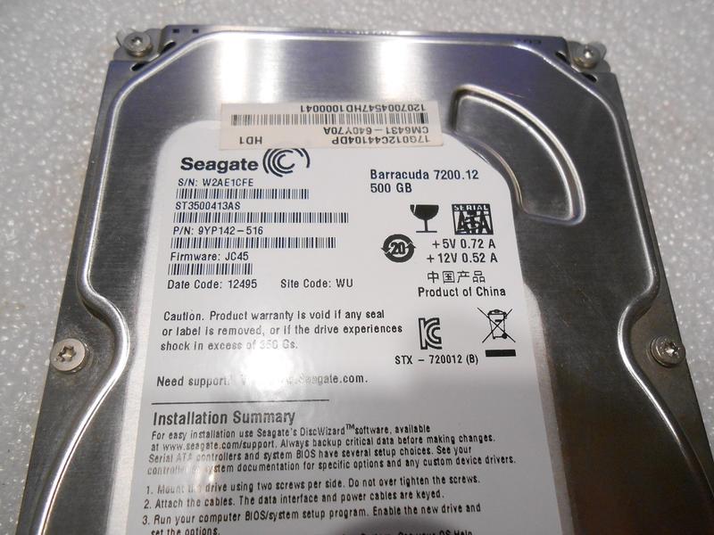 Seagate 500G SATAIII ST3500413AS （13）3.5吋 硬碟【無壞軌、無異音】
