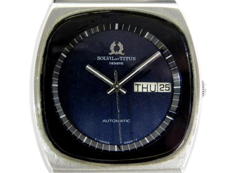 [專業模型] 機械錶 [TITUS 919625] 鐵達時方形自動表[17石][深藍色面] 時尚/古董/軍錶