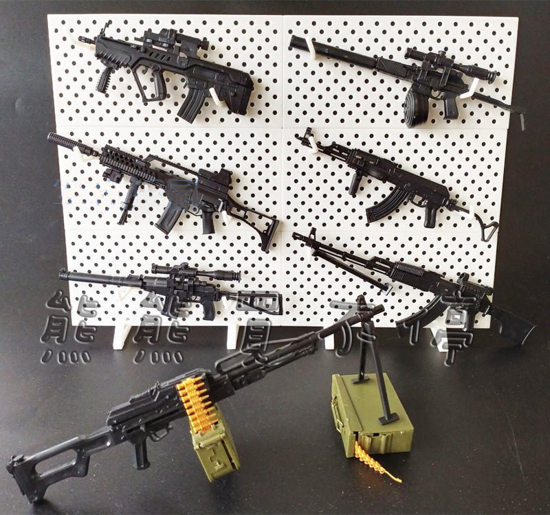 <在台現貨> AK47 Tavor 9A-91 PKP 通用機槍 通用步槍 1/6 立體拼裝槍模型 贈展示架6組