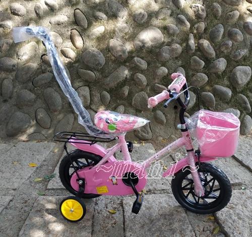 12吋 腳踏車♡曼尼♡小熊 兒童腳踏車 單車 親子推把.低跨式車架 塑膠籃 後架 台灣製