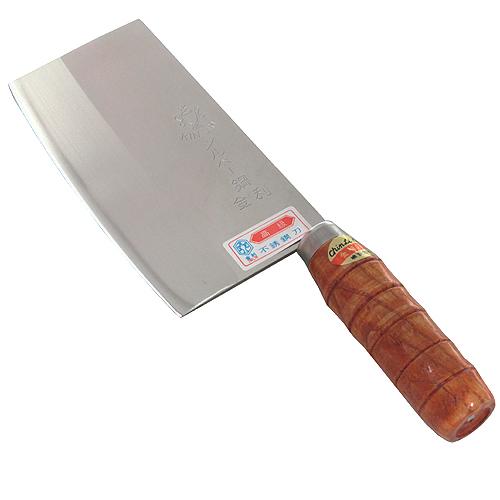 全新特價台灣製造圓木柄厚重日本鋼料理切剁刀兩用刀(430011)