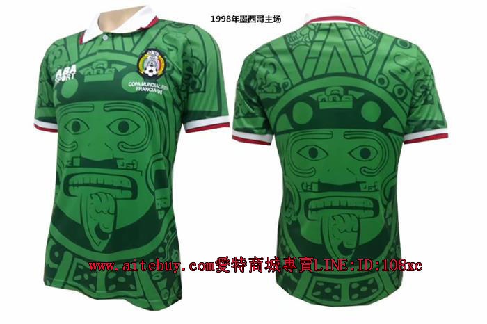 珍藏版 復古球衣 世界盃國家隊 復古款足球衣 1998年 墨西哥主場球衣 98墨西哥 足球服 墨西哥世足賽球衣 S-2X