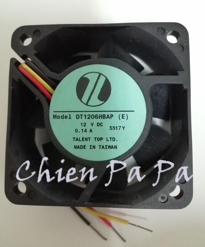  Chien TOP 6公分 12V 0.14A 電腦 系統 散熱 風扇 6*6*2.5 3線無接頭 DT1206HBA