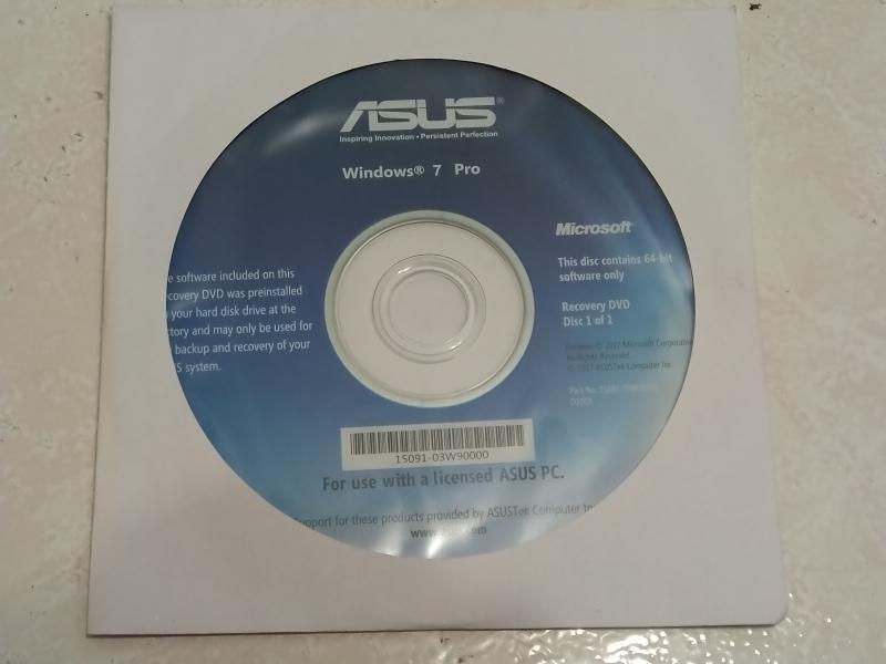 ASUS WIN 7 Pro  Recovery光碟 64-bit