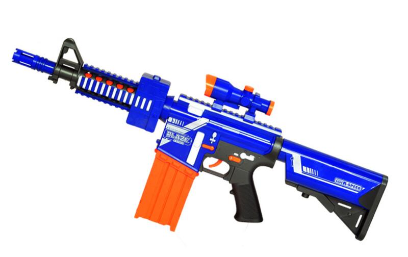 環宇生存遊戲-安全玩具槍澤聰7054[10連發電動軟彈狙擊槍-藍橘版]玩具槍,安全子彈,似NERF玩具槍