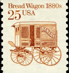 1986 美國 古老麵包車捲筒郵票 sc#2136 Bread Wagon 交通 現標現得