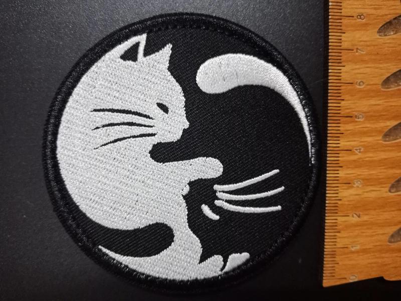 【哈狼族】魔術貼系列：太極圖陰陽貓魔術貼章 刺繡補丁 帶雙面魔術貼