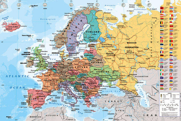 英國進口地圖海報】歐洲地圖European Map #GN0751 | 露天市集| 全台最大的網路購物市集