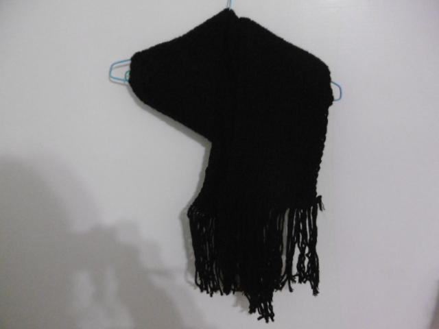 手織圍巾-黑