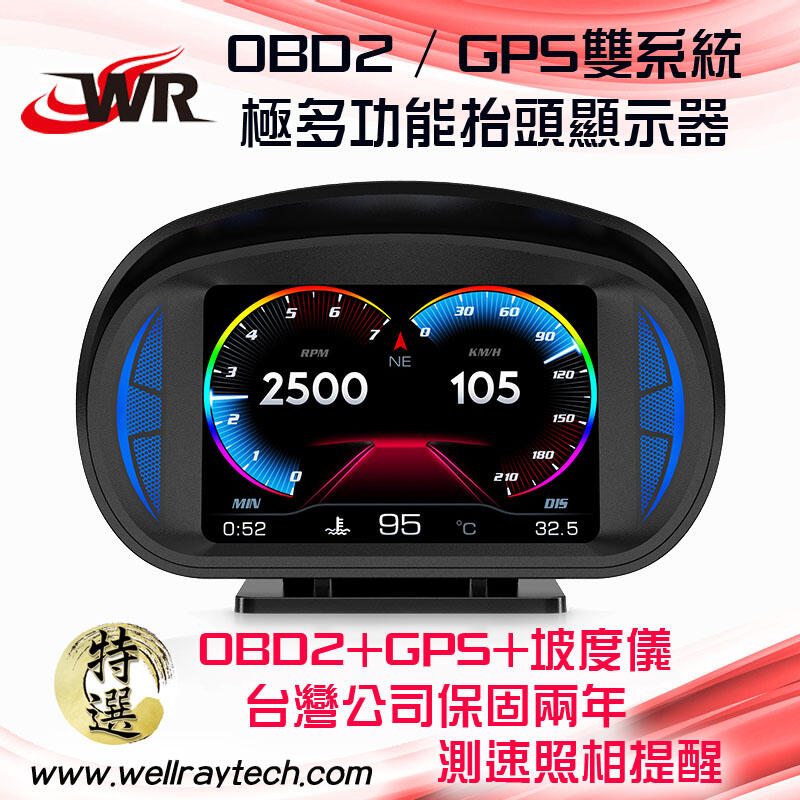 【2023新品上市】FP2 OBD2 GPS HUD 抬頭顯示器 坡度儀 測速照相提醒 12大界面 酷炫氛圍燈隨心更換