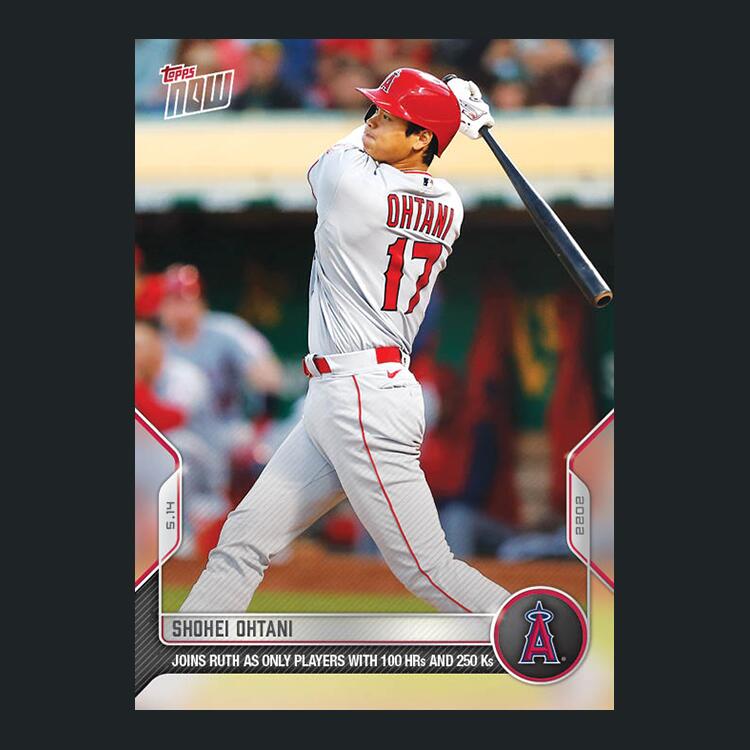 大谷翔平球員卡2022 MLB TOPPS NOW® Card 176 一百轟+250K比肩貝比魯斯