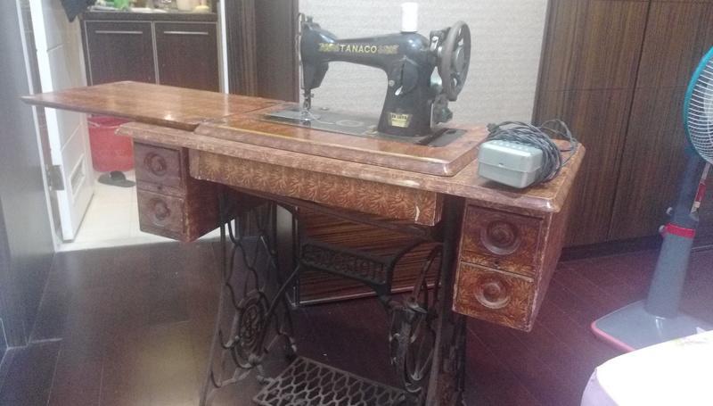 古典 古董 早期 古早 復古 懷舊  針車  縫紉機 裁縫機 裁縫車 針織機  機器可摺疊收納  附電動馬達