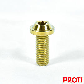 PROTI 鈦合金螺絲 M7L18 P1.0 B牌高階64MM孔距 卡鉗螺絲 金色版(M7L18-U01)