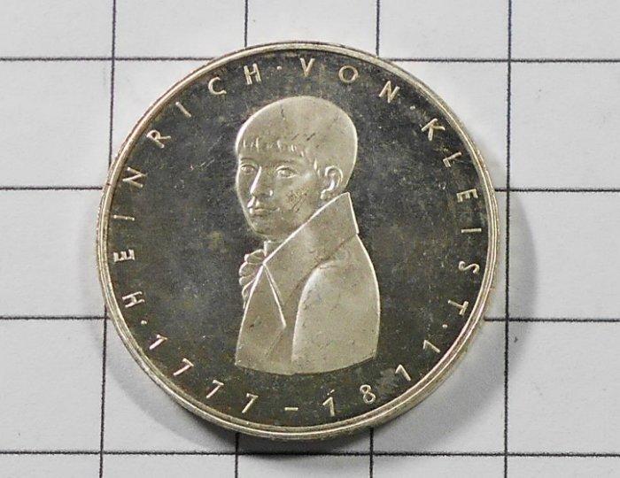 XA044 德國1977年 海因里希·馮·克萊斯特人像銀幣