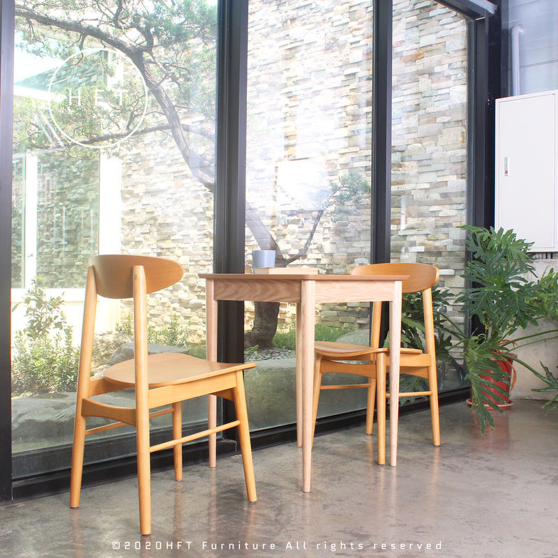 HFT Furniture【現貨】HFT-0022 曲木實木 復古餐椅 特殊弧面坐墊 / 橡木 (免運費)