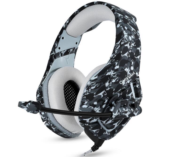 跨境爆款ONIKUMA K1B迷彩色頭戴式耳機電腦遊戲吃雞耳機有線耳機15085