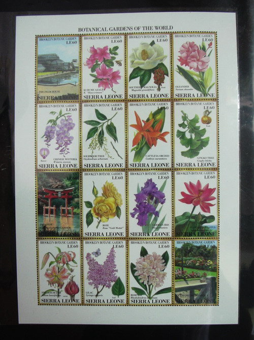 紫晶城 國外郵票 花卉 (1大張)