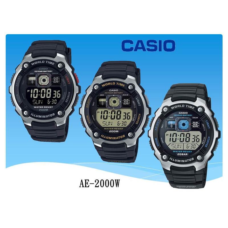 經緯度鐘錶 CASIO手錶 強悍風格 G-SHOCK概念 200米防水 飛機儀錶板設計 公司貨【特惠價】AE-2000W