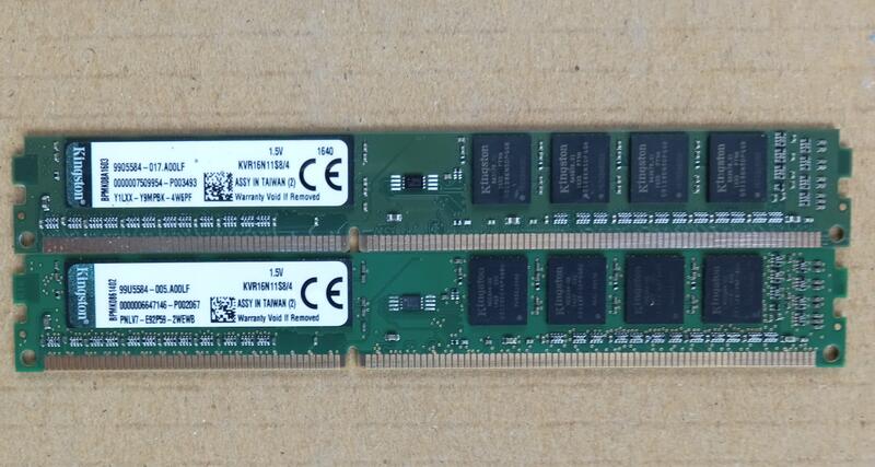 記憶體DDR3 1600 4G_金士頓_單面