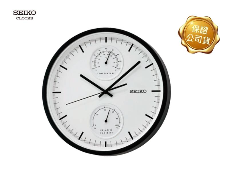 [時間達人]SEIKO精工時尚簡約掛鐘 時鐘 公司貨 溫濕度計 日本 精工 指針溫溼度 靜音掛鐘 QXA525K
