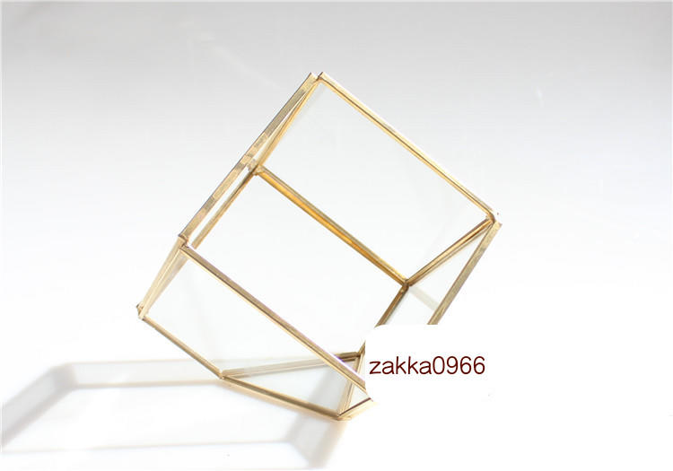 Boo zakka 玻璃盒 珠寶盒 收納盒 黃銅 正方形 飾品收納 金色 生活雜貨 銅製 微景觀花器 GBO04K4