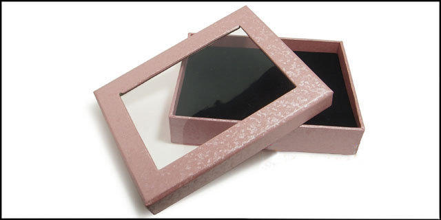 開窗式粉紅色展示套鍊盒 新娘祕書 透明 飾品盒
