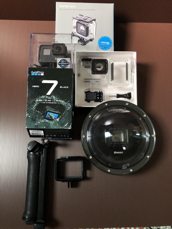 GoPro 7 原廠防水殼 三折支架 分水鏡