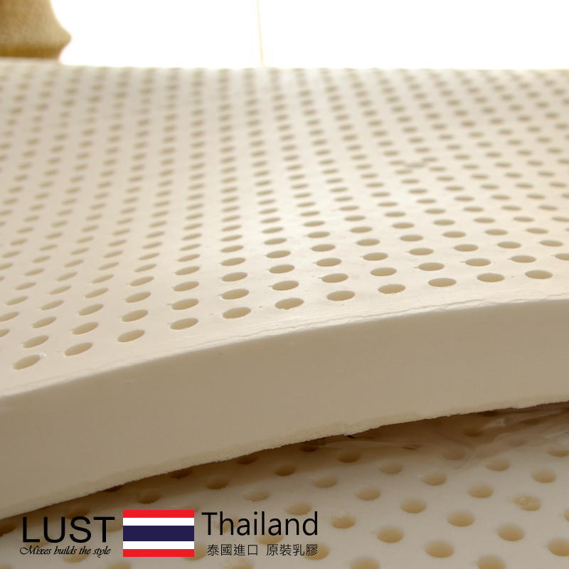 【LUST】3尺  100%純乳膠床墊 CERI純乳膠檢驗《含收納袋/白色棉布》 泰國乳膠床