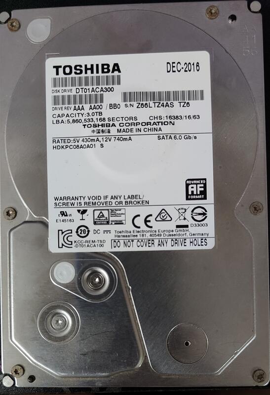 「售」3TB SATA HDD (TOSHIBA)