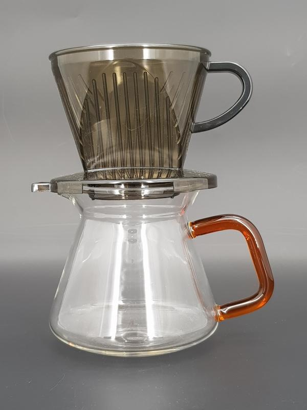 600cc耐熱玻璃咖啡壺含濾杯  台灣製造