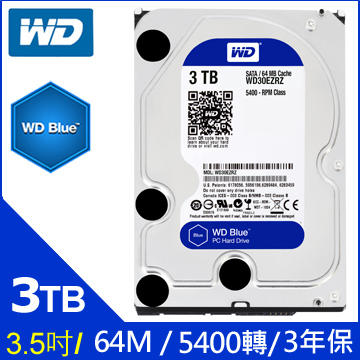WD [藍標] 3TB 3.5吋桌上型硬碟(WD30EZRZ) 3T