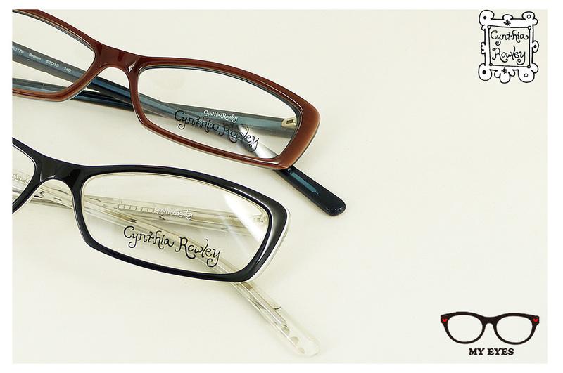 【My Eyes 瞳言瞳語】Cynthia Rowley辛西亞品牌 黑白/褐色方型光學眼鏡 簡單刻花風格 (CR176)