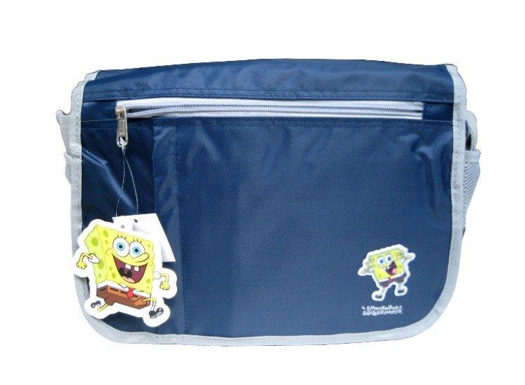 【大頭針小舖】海綿寶寶側背包SG378－深藍色/海棉寶寶Spongebob/兒童書包/小學生書包/斜背包/補習袋/補習包