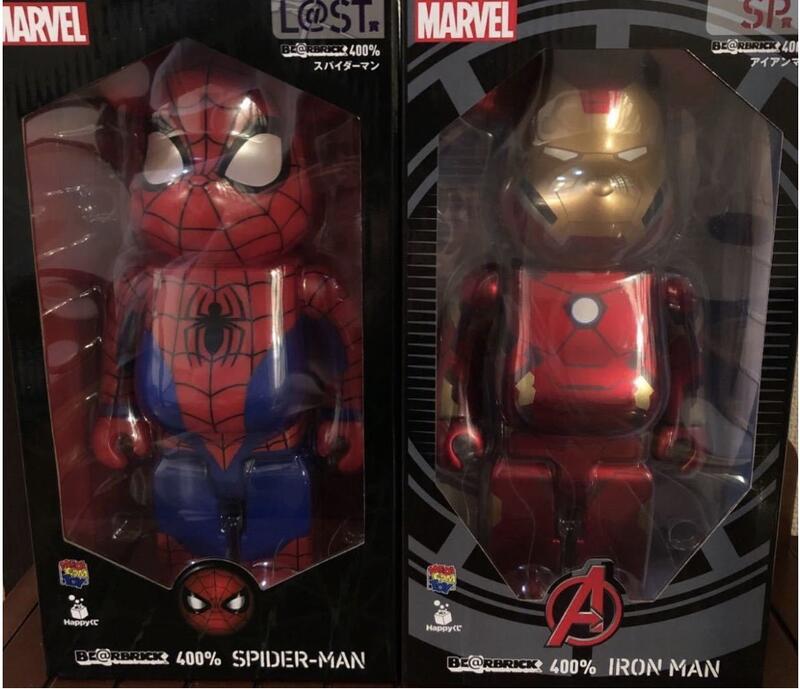 Happy 一番賞Marvel 2021 Be@rbrick 400% SP賞+最後賞鋼鐵人+蜘蛛人庫