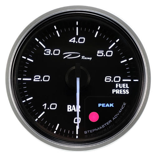 【D Racing三環錶/改裝錶】60mm雙色經典款【汽油壓力錶】可設定&記憶&調明暗&開關聲音