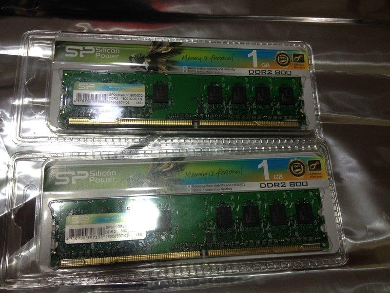 SP Silcon POWER 新品 DDR2-800 1GB RAM 終身保固 PC2-6400 桌上型電腦用記憶體