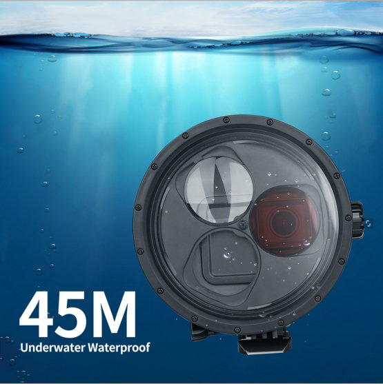 運動相機潛水保護殼 帶紅色濾鏡及微距濾鏡攝影配件適用Gopro hero7/6/5