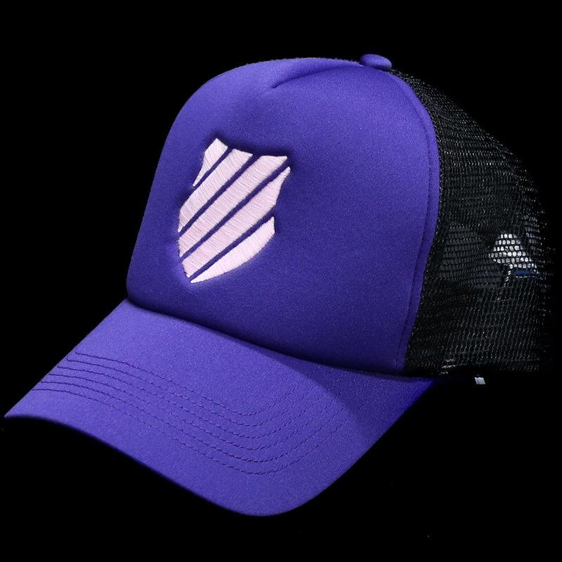 K-SWISS 115SSC-02-190 紫×黑 刺繡大LOGO休閒棒球帽(網帽) /特價出清/