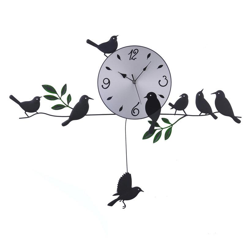 【哇沙米輕旅行】WASHAMl (可刷卡)造型掛鐘(田園小鳥) ※ 靜音機芯 ※ 壁鐘 時鐘 造型鐘