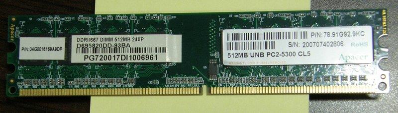 DDR2  512MB Apacer