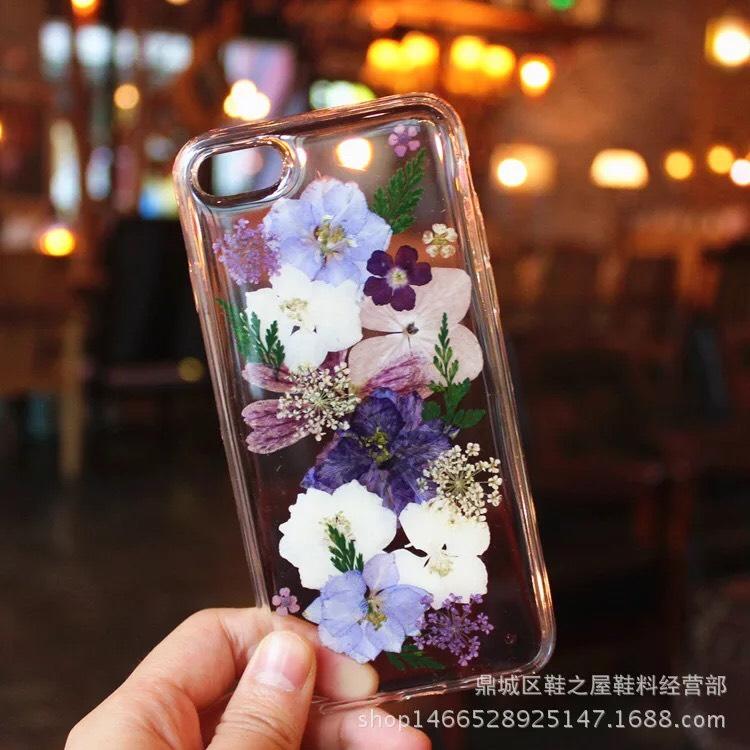 鮮花壓花透明蘋果iPhone7pIus軟殼手機保護殼