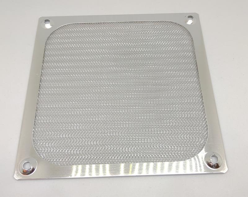 不銹鋼電腦風扇濾網 12cm (120mm) 鋁合金框+不銹鋼高密度網  可拆洗- 銀色  黑色