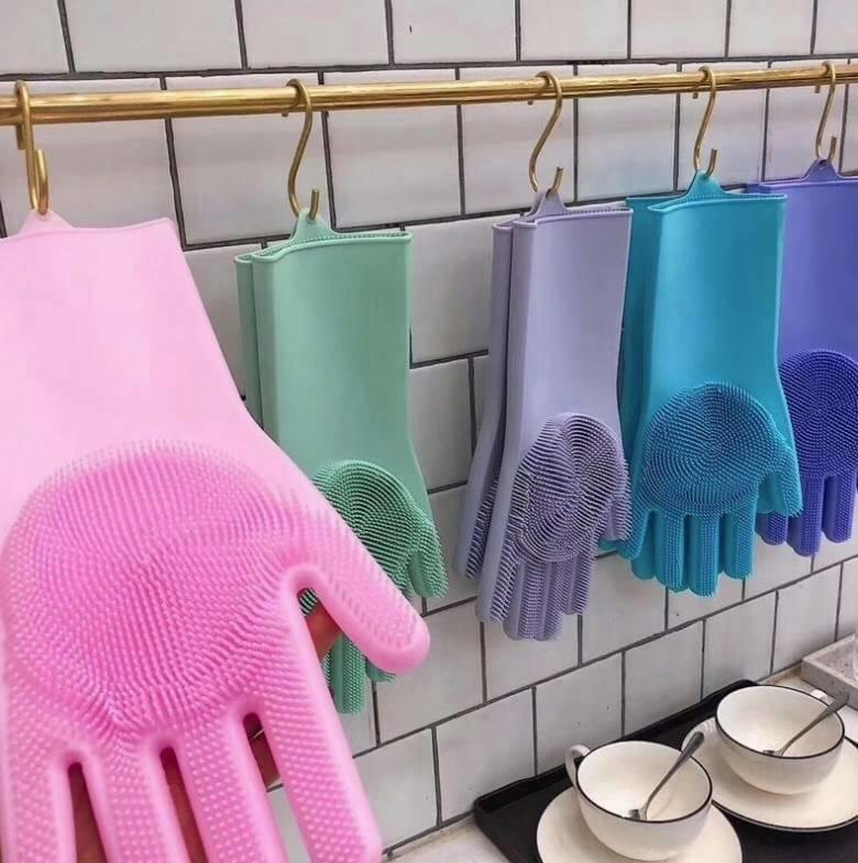 【洗碗矽膠手套】廚房抖音刷手套韓國半永久魔術手套魔術清潔手套